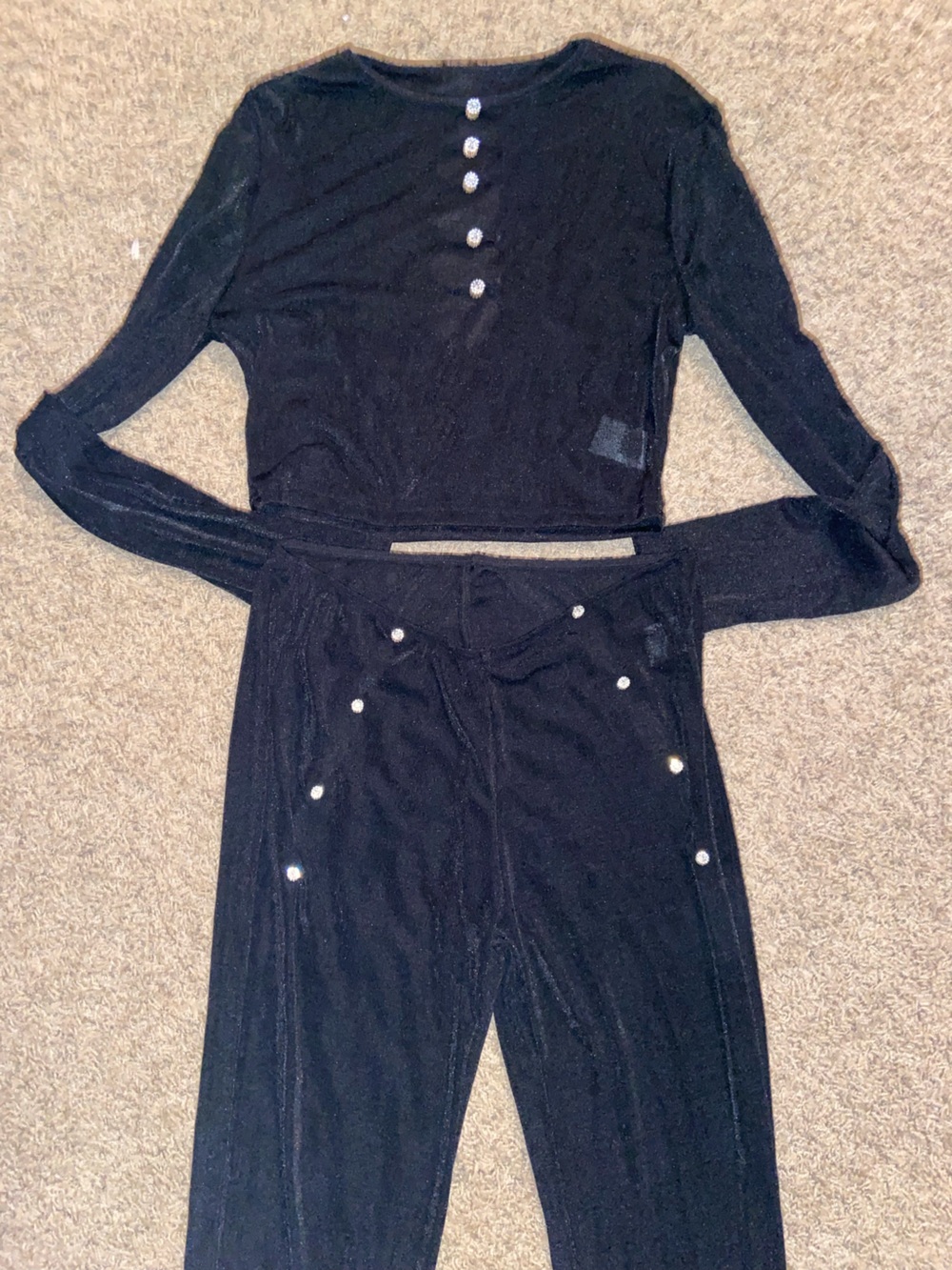 SHEIN Black Shimmery Knit Top
